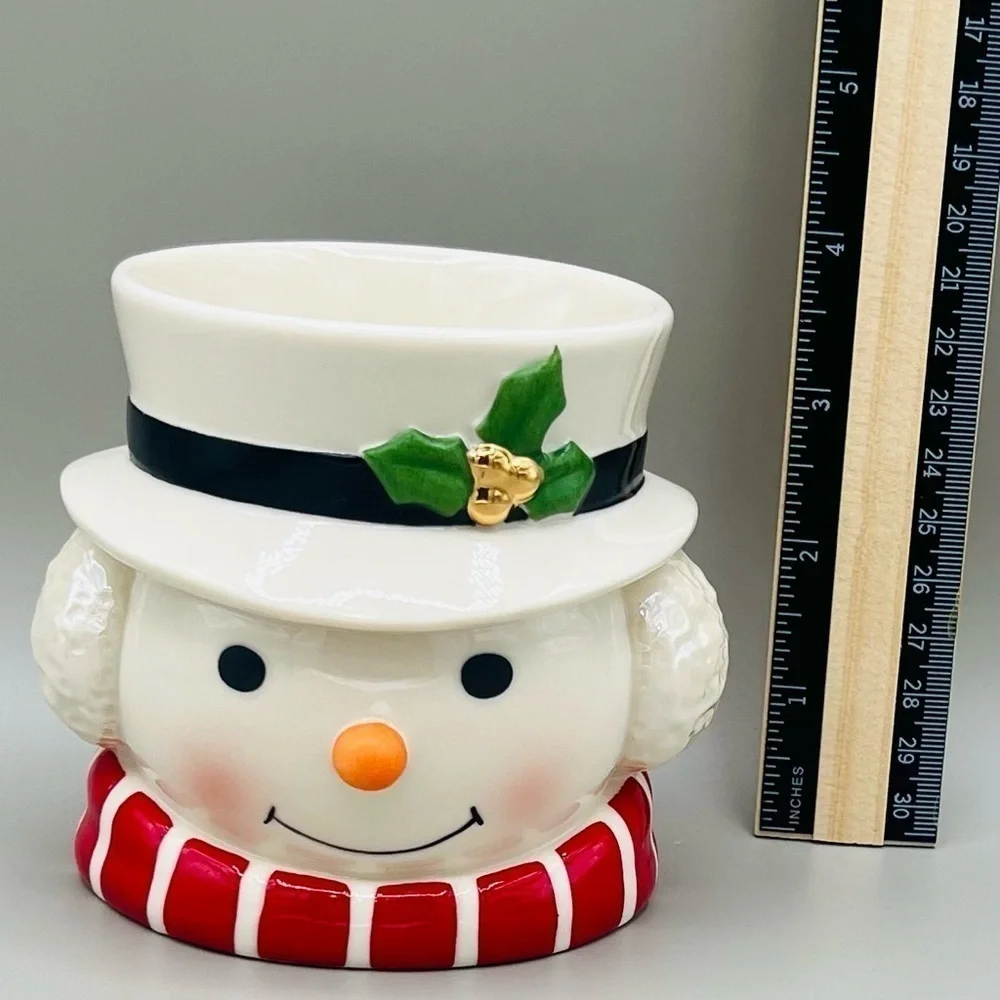Lenox Snowman Figural Christmas Holiday Candle Holder with Tea Light Candle NIB
